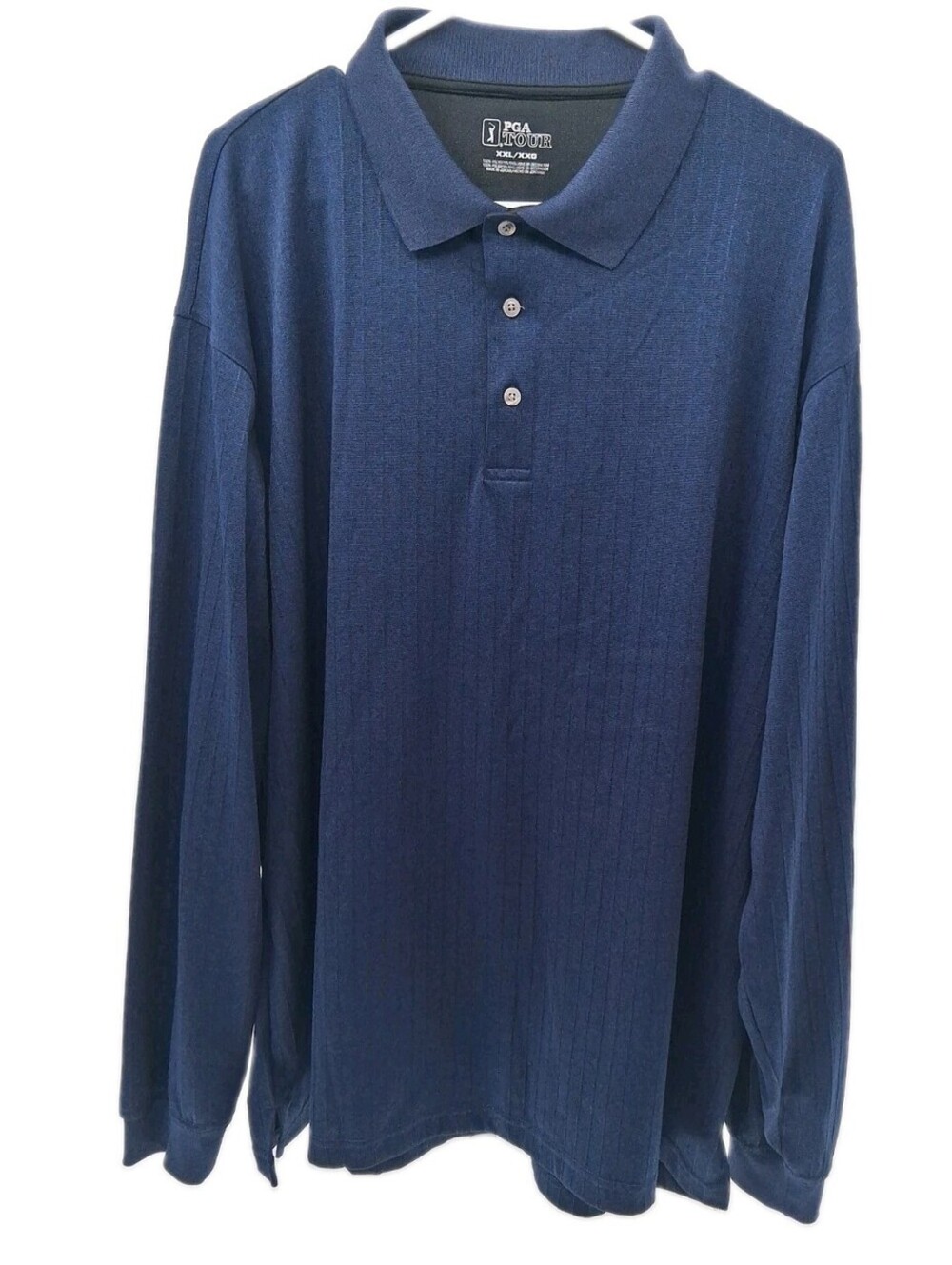 Pga Tour Golf Shirt Mens 2XL Blue Long Sleeve Lightweight Wicking Casual
